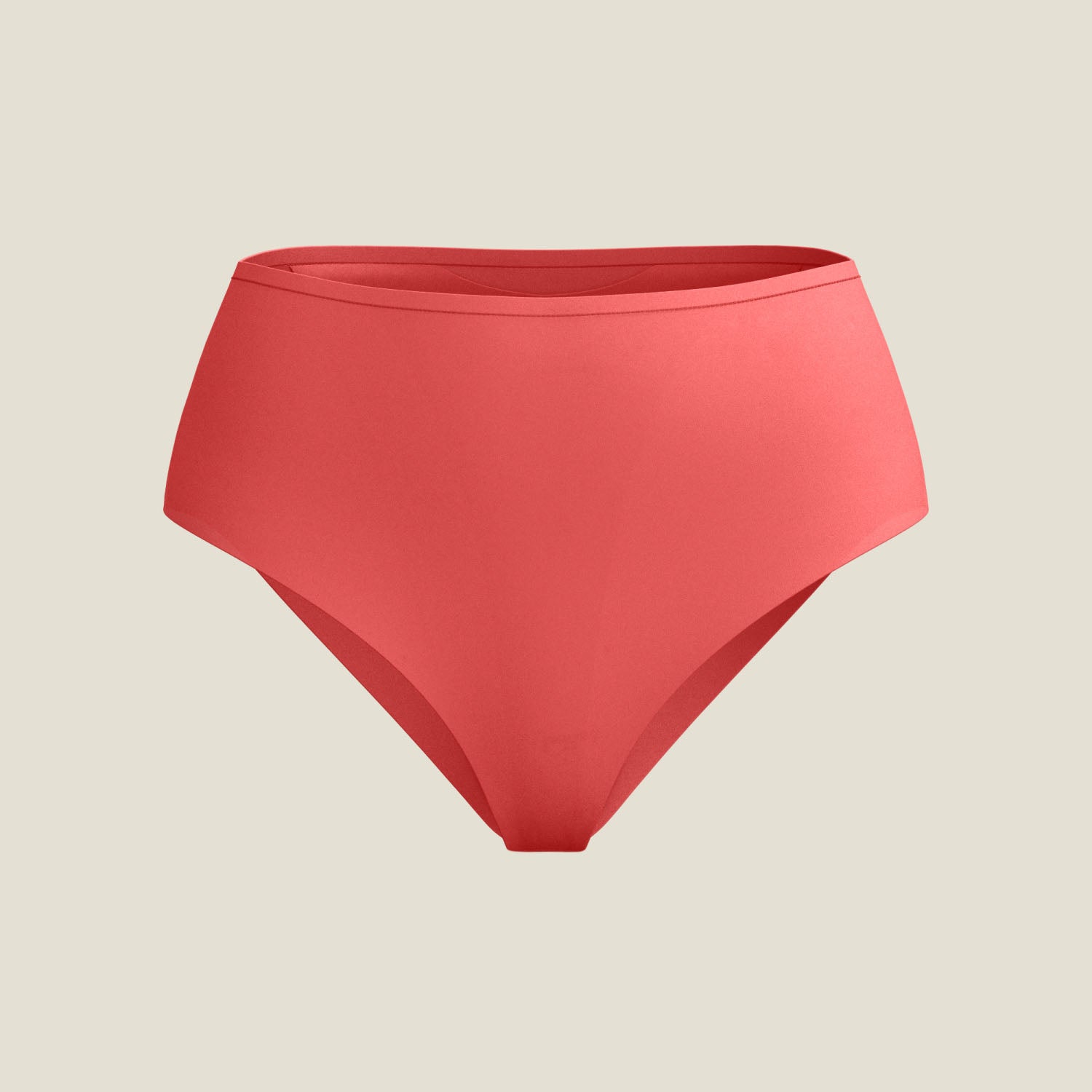 Product-only image of the Coral Pink Drytech™ Midi Brief laid flat, displaying its sleek silhouette and moisture-wicking fabric.