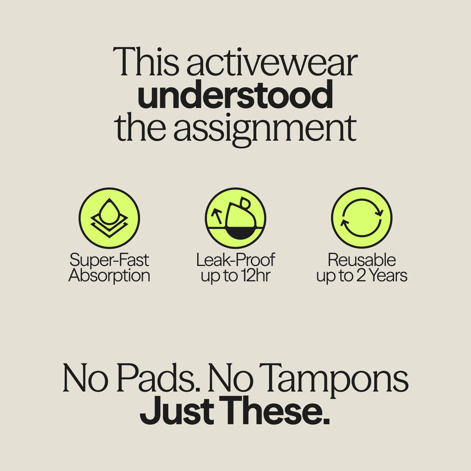 Infographic displaying features of WUKA Perform Period Cycling Shorts including super-fast absorption, 12-hour leak-proof protection, and 2-year reusability.