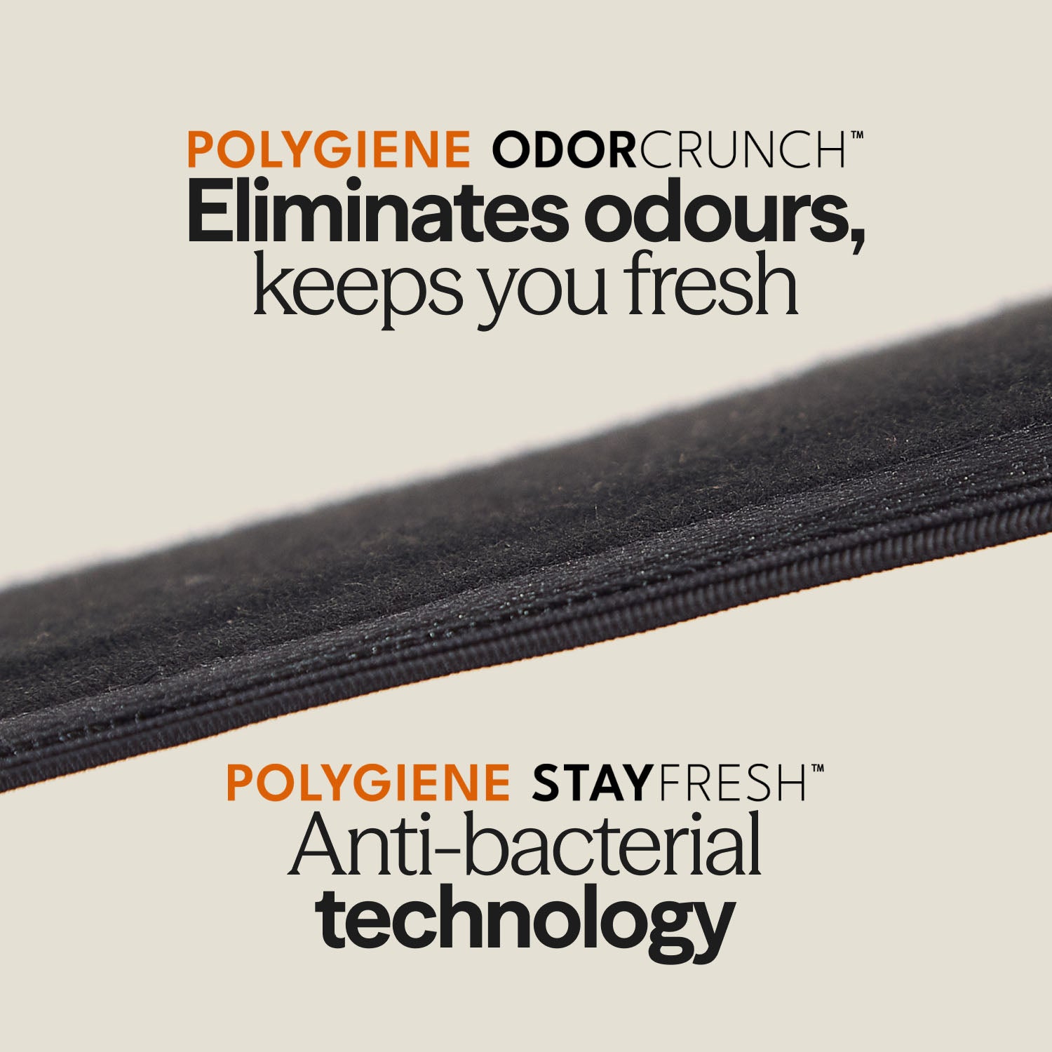 Polygiene OdorCrunch™ and StayFresh™ anti-bacterial technology used in WUKA Drytech™ briefs to eliminate odour and keep you fresh.