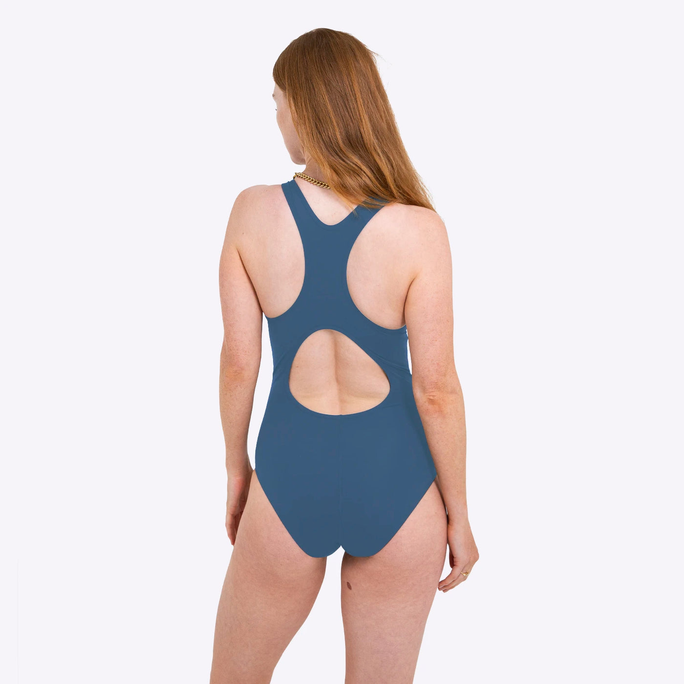 WUKA Period Racerback Swimsuit Style Light to Medium Absorbency Light Blue Colour Back