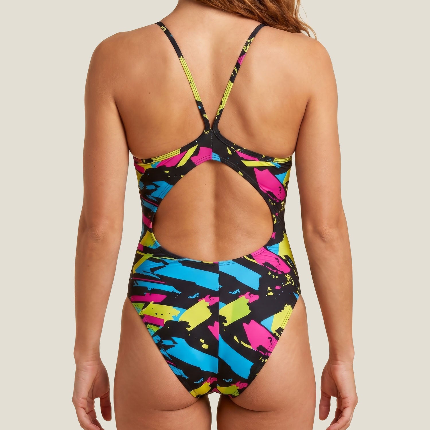Close-up of the leakproof gusset on the WUKA Lunafly Competition Racerback period swimsuit