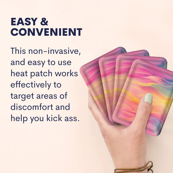 Easy and convenient - This non-invasive, and easy to use heat patch works effectively to target areas of discomfort and help you kick ass.