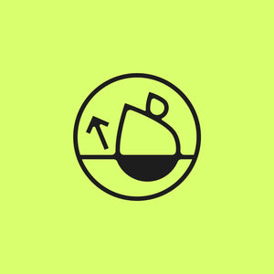 Black leak-proof icon of a droplet lifting from a surface, on neon lime punch background – symbolising WUKA’s trusted, leak-free period underwear for confidence at school, work, sports, or sofa days, featured on the Sublime Day landing page.