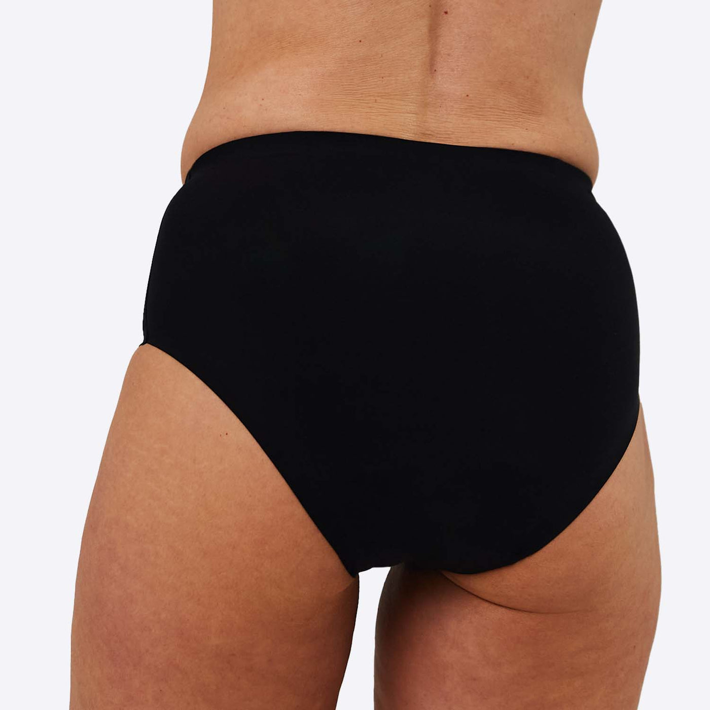 Stretch Seamless Midi Brief Style - Light  Absorbency - Black - Size 1 - Back