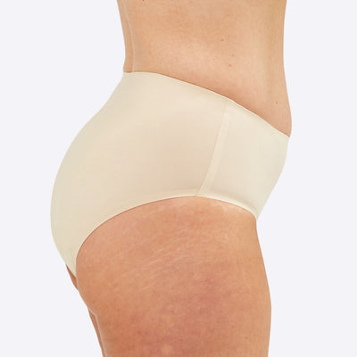 Stretch Seamless Midi Brief Style - Light  Absorbency - Light Nude - Size 1 - Side