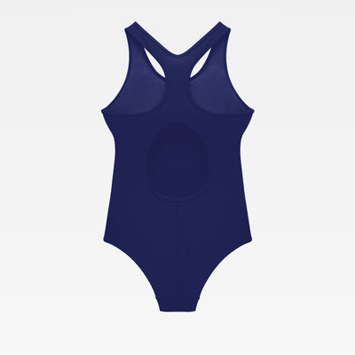 WUKA Period Racerback Swimsuit Style Light to Medium Absorbency Navy Blue Colour Front 3D Render Back