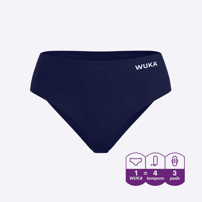 WUKA Teen Stretch Seamless Period Pants Style Heavy Flow Navy Colour 3D Render Front